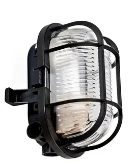 Rustikální venkovní nástěnná svítidla Light Impressions Deko-Light stropní a nástěnné přisazené svítidlo - Syrma Oval, 1x max. 42 W E27, černá 731168