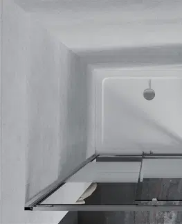 Sprchové vaničky MEXEN/S Apia sprchový kout posuvný 110x100 cm, sklo transparent/pruhy, chrom + vanička 840-110-100-01-20-4010