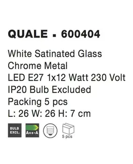 Klasická nástěnná svítidla NOVA LUCE nástěnné svítidlo QUALE matné bílé sklo chromovaný kov E27 1x12W 600404