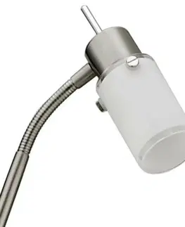 LED stojací lampy LEUCHTEN DIREKT is JUST LIGHT LED stojací svítidlo v barvě oceli se 2 nastavitelnými hlavami s teple bílou barvou světla 3000K