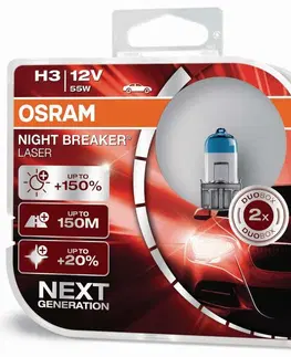 Autožárovky OSRAM H3 12V 55W PK22s NIGHT BREAKERLASER +150% více světla 2ks 64151NL-HCB