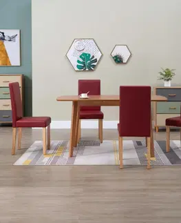 Židle Jídelní židle 4 ks umělá kůže / dřevo Dekorhome Krémová