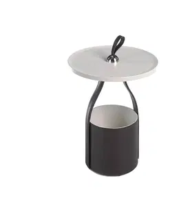 Luxusní a designové příruční stolky Estila Designový příruční stolek Forma Moderna s koženou podstavou 61cm