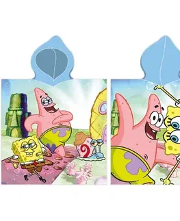 Ručníky Carbotex Dětské pončo Sponge Bob a Patrick, 55 x 110 cm