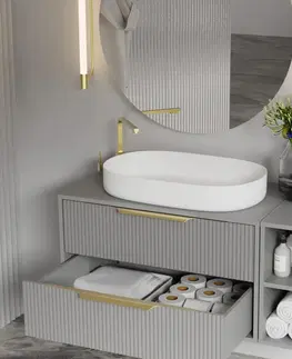 Koupelnový nábytek Hector Skříňka pod umyvadlo s deskou Avila 80 cm šedá