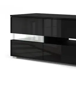 Televizní stolky Televizní stolek VIPER, černý mat/černý lesk