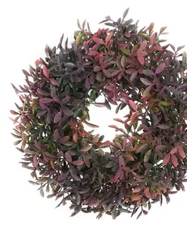 Květiny Umělý věnec Azalea zeleno - fialová, pr. 27 cm