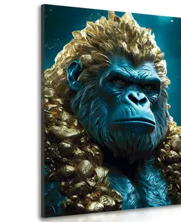 Obrazy vládci živočišné říše Obraz modro-zlatá gorila