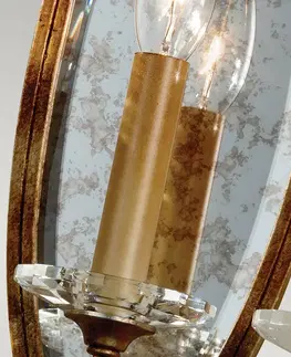 Nástěnná svítidla FEISS Nástěnné světlo Valentina, 3 zdroje, bronz/křišťál