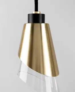 Moderní závěsná svítidla HUDSON VALLEY závěsné svítidlo ANGIE ocel/sklo nikl/černá/čirá G9 1x6W H130701-PN/BK-CE