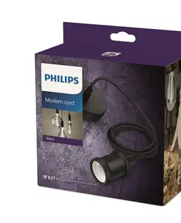 Moderní závěsná svítidla Philips Vintage závěsný kabel 2m s objímkou E27 max. 40W IP20, černá