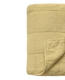 Přehozy Medový bavlněný přehoz s opraným vzhledem Vintage Quilt - 130*180 cm Chic Antique 16090104 (16901-04)