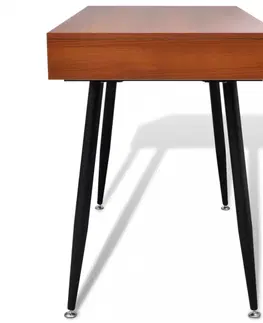 Pracovní stoly Psací stůl 110x55 cm hnědá / černá Dekorhome