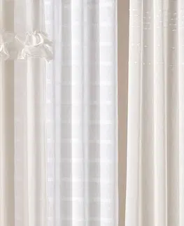 Záclony Moderní krémová záclona Marisa se stříbrnými průchodkami 140 x 280 cm