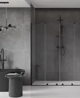 Sprchové kouty MEXEN/S Velar Duo posuvné sprchové dveře 200, transparent, černá 871-200-000-02-70