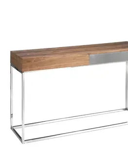 Designové a luxusní konzolové stolky Estila Moderní konzolový stolek Forma Moderna ze dřeva a chromu 135cm