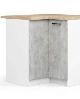 Kuchyňské dolní skříňky Ak furniture Kuchyňská rohová skříňka Olivie S 90 cm bílá/beton/dub sonoma