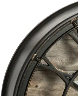Hodiny DekorStyle Nástěnné hodiny Lona vintage hnědé