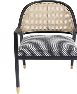 Židle s područkami KARE Design Černá polstrovaná židle s područkami Horizon
