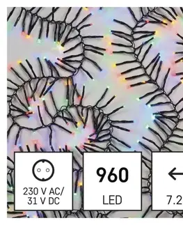 LED řetězy EMOS LED vánoční řetěz – ježek, 7,2 m, venkovní i vnitřní, multicolor, programy D4BM05