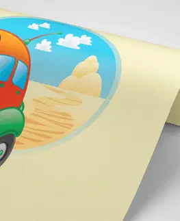 Dětské tapety Tapeta autíčko na výletě