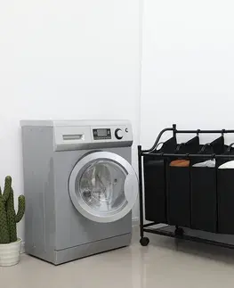 Koše na prádlo SONGMICS Koš na prádlo Zoe 4x35 L černý