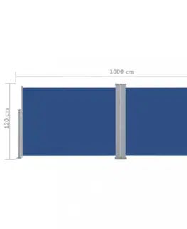 Markýzy Zatahovací boční markýza 120x1000 cm Dekorhome Černá