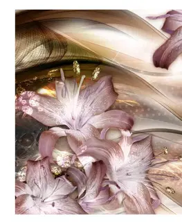 Tapety Samolepící tapeta diamantové lilie - Lilies on the Wave