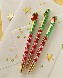 Drobné dekorace 3 vánoční pera
