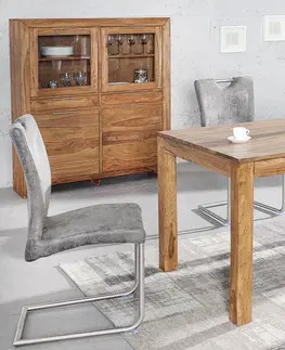Designové a luxusní jídelní stoly Estila Venkovský obdélníkový jídelní stůl Massive ze světlého palisandrového dřeva s přírodní kresbou 120 cm