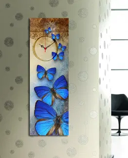 Hodiny Wallity Dekorativní nástěnné hodiny Waility modré/hnědé