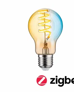LED žárovky PAULMANN Filament 230V Smart Home Zigbee 3.0 LED žárovka E27 7,5W měnitelná bílá stmívatelné zlatá