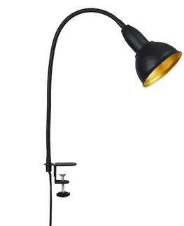 Lampy na noční stolek BRILONER Svítidlo se svorkou pr. 11,4 cm 1x E14 25W černá BRI 2603-015