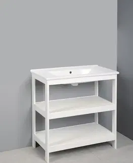 Koupelnový nábytek AQUALINE ETIDE policová umyvadlová skříňka 81,5x85x44 cm, bílá mat ET830