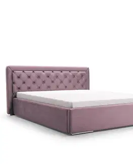 Postele ArtIdz Čalouněná manželská postel DANIELLE 160 x 200 cm Barva: Růžová Mil 7383
