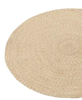 Koberce a koberečky Venkovní přírodně-krémový kulatý koberec Miami Outdoor M - Ø 150 cm J-Line by Jolipa 34317