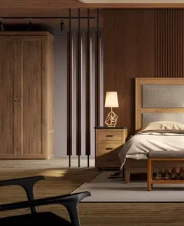 Luxusní a stylové postele Estila Luxusní mohutná manželská postel z masivního dřeva s možností barevné volitelnosti 135-180 cm