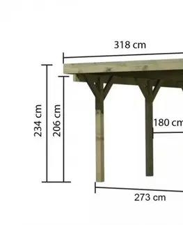 Garáže Dřevěný přístřešek / carport CLASSIC 3B Lanitplast
