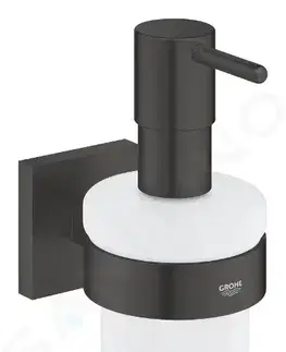 Dávkovače mýdla GROHE QuickFix Start Cube Dávkovač mýdla s držákem, sklo/matná černá 410982430