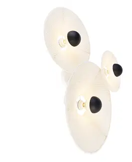 Nastenna svitidla Designové nástěnné svítidlo bílé s látkovými 3 světly - Jane