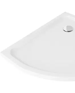 Sprchové vaničky Sprchová vanička MEXEN SLIM polokruhová, bílá, 80 x 80 cm + Sifon
