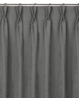 Záclony HOMEDE Závěs MILANA klasický flex 7,5 cm s dvojitým záhybem šedý, velikost 220x245