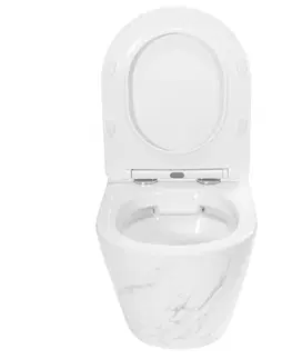 Záchody REA Závěsná WC mísa včetně sedátka Carlos Nature Marble REA-C6606