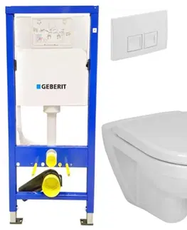 WC sedátka GEBERIT DuofixBasic s bílým tlačítkem DELTA50 + WC JIKA LYRA PLUS + SEDÁTKO DURAPLAST 458.103.00.1 50BI LY6