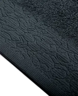 Ručníky AmeliaHome Ručník FLOSS klasický styl 30x50 cm černý, velikost 70x130