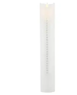 LED svíčky Sirius Svíčka LED Sara Calendar, bílá/stříbrná, výška 29 cm