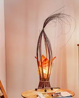 Stolní lampy Woru Stolní lampa Elena s látkovým stínidlem, oranžová