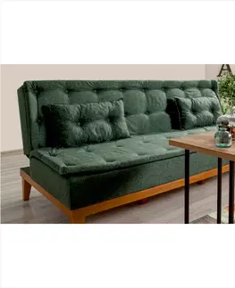 Pohovky a gauče Pohovka s lůžkem FUOCO trojmístná zelená