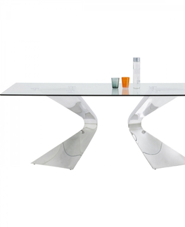 Jídelní stoly KARE Design Stůl Gloria 200×100 cm, chrom