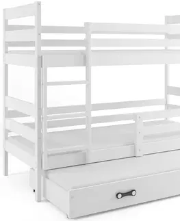 Postele BMS Dětská patrová postel s přistýlkou Eryk 3 | bílá Barva: Bílá / bílá, Rozměr: 190 x 80 cm